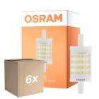 Multipack 6x Osram LED R7s 78mm Clear 9.5W 1055lm - 827 Extra Warm White | Dimmable - Replaces 75W